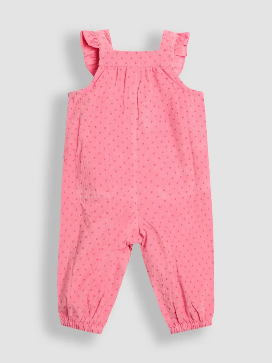 Jumpsuits En Playsuits|Jojo Maman Bébé - - Set van corduroy tuinbroek met applicatie en top Roze met konijnen