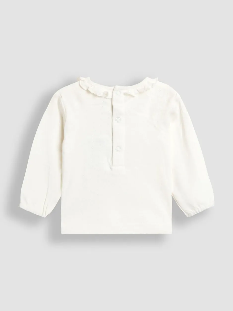 Jumpsuits En Playsuits|Jojo Maman Bébé - - Set van corduroy tuinbroek met applicatie en top Roze met konijnen
