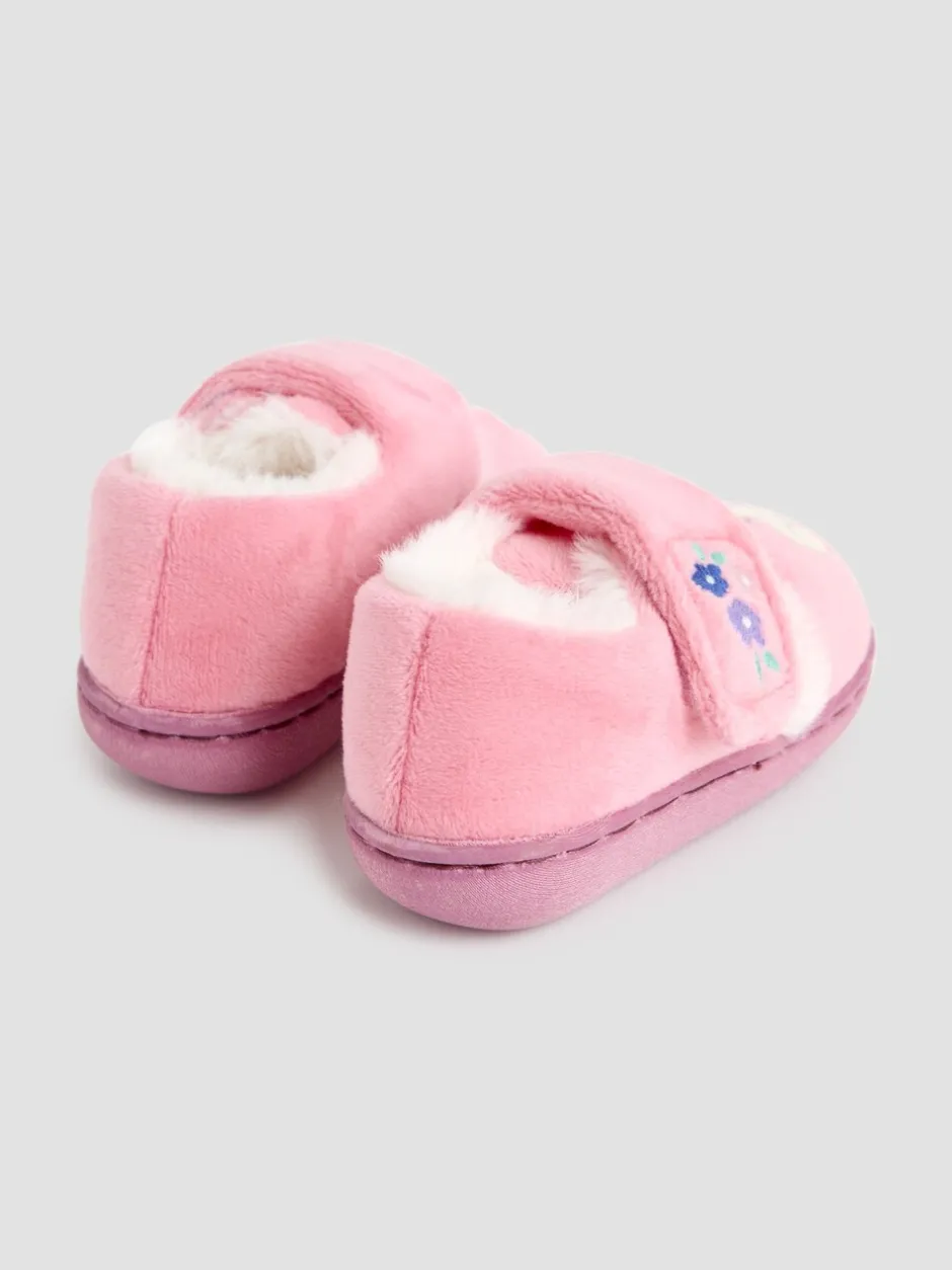 Pantoffels|Jojo Maman Bébé - - Pantoffelschoenen met eenhoorn Roze met konijnen