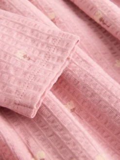 Jurken|Jurken|Next Roze met konijnen - Jurk met lange mouwen en versiering (3mnd -7jr)