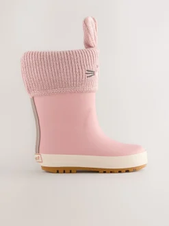Laarzen*Next - Laarzen met gevoerde manchetten Roze met konijnen