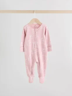 Multipacks|Babypakjes En Babypyjama's*Next Roze met konijnen - Verpakking van 3 babyslaappakjes met tweewegrits (0 mnd - 2 jr)
