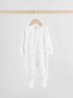 Multipacks|Babypakjes En Babypyjama's*Next Roze met konijnen - Verpakking van 3 babyslaappakjes met tweewegrits (0 mnd - 2 jr)