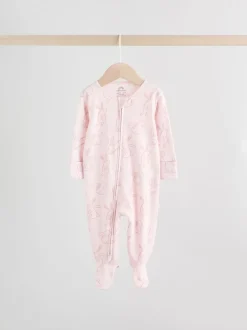 Multipacks|Babypakjes En Babypyjama's*Next Roze met konijnen - Verpakking van 3 babyslaappakjes met tweewegrits (0 mnd - 2 jr)