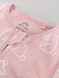 Multipacks|Babypakjes En Babypyjama's*Next Roze met konijnen - Verpakking van 3 babyslaappakjes met tweewegrits (0 mnd - 2 jr)