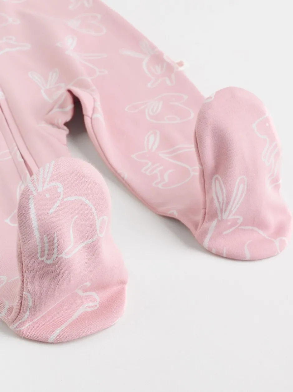 Multipacks|Babypakjes En Babypyjama's*Next Roze met konijnen - Verpakking van 3 babyslaappakjes met tweewegrits (0 mnd - 2 jr)