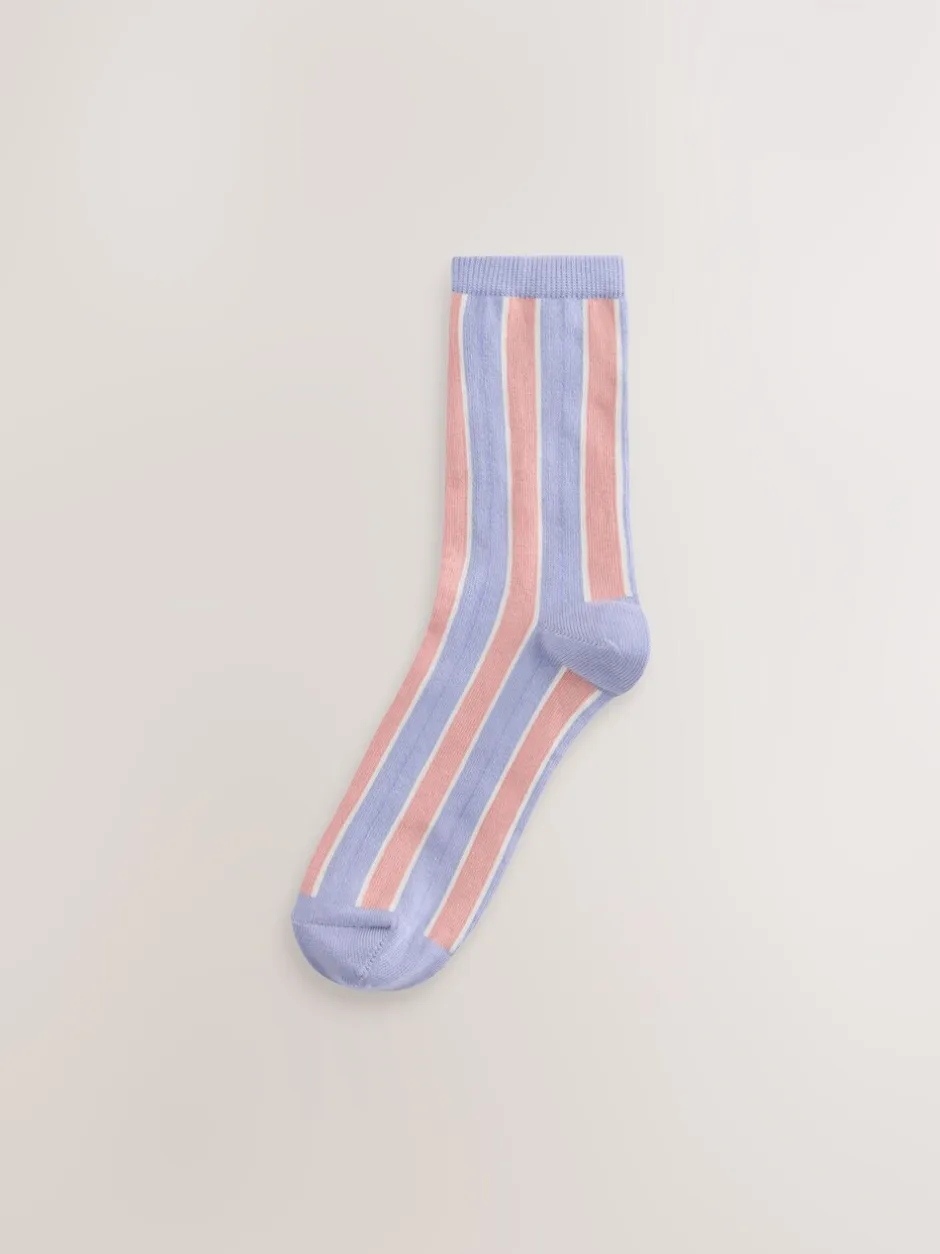 Sokken En Panty's|Next Roze met meerdere strepen - Set van 4 paar enkelsokken