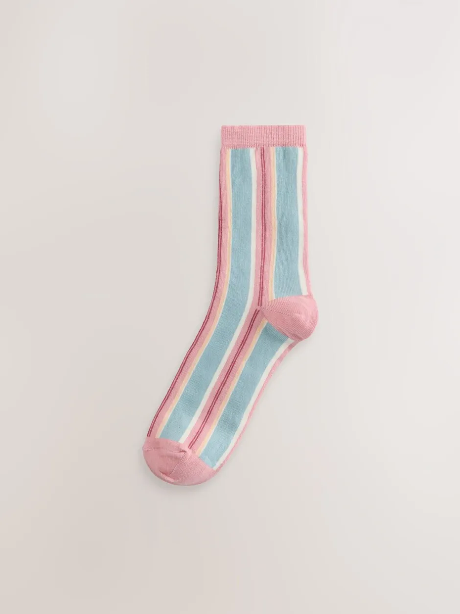 Sokken En Panty's|Next Roze met meerdere strepen - Set van 4 paar enkelsokken