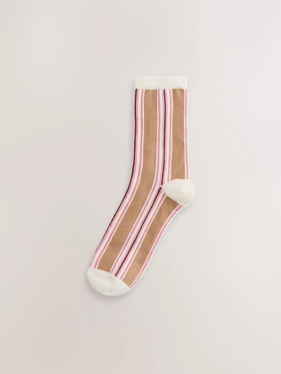 Sokken En Panty's|Next Roze met meerdere strepen - Set van 4 paar enkelsokken