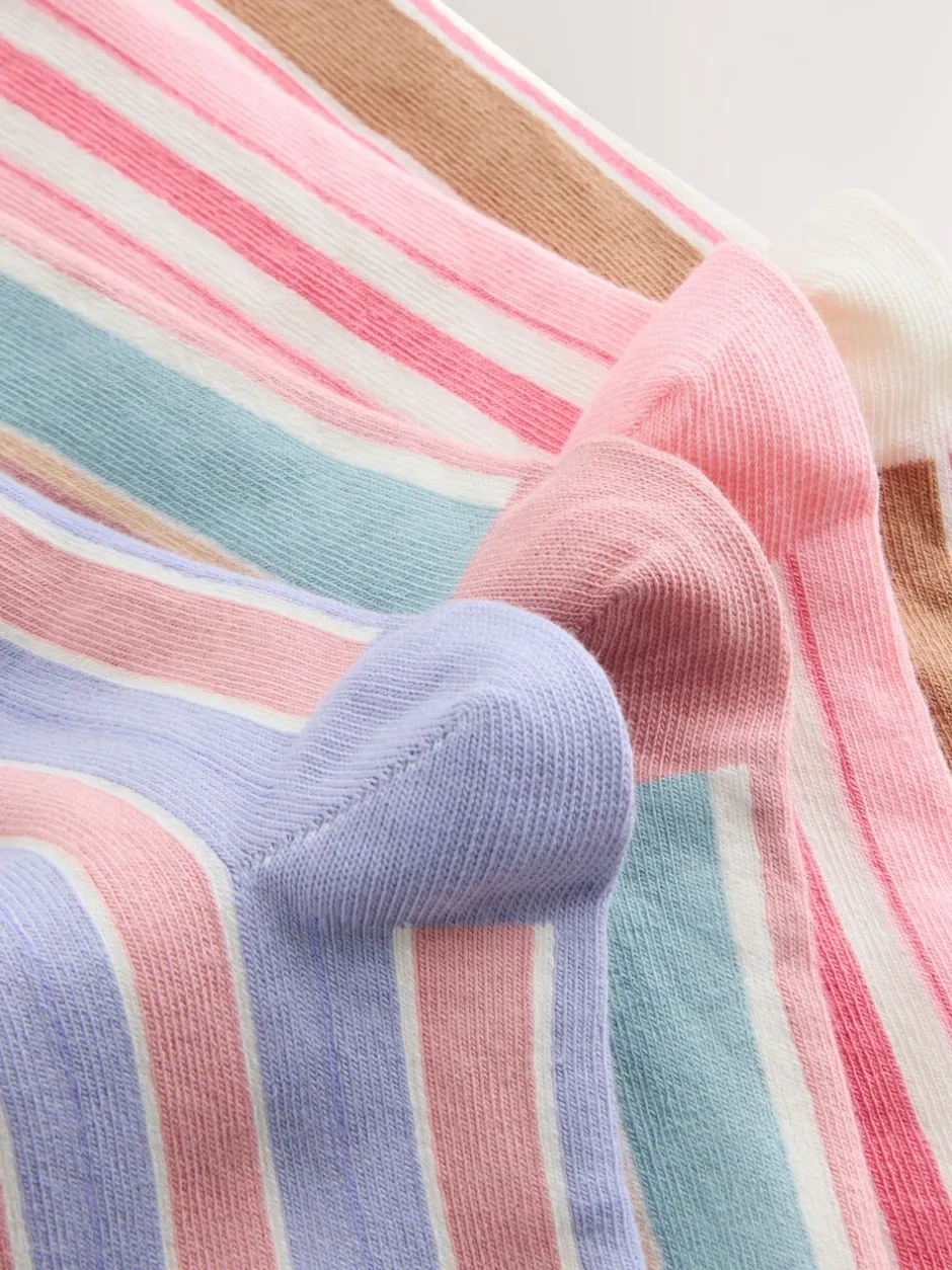 Sokken En Panty's|Next Roze met meerdere strepen - Set van 4 paar enkelsokken