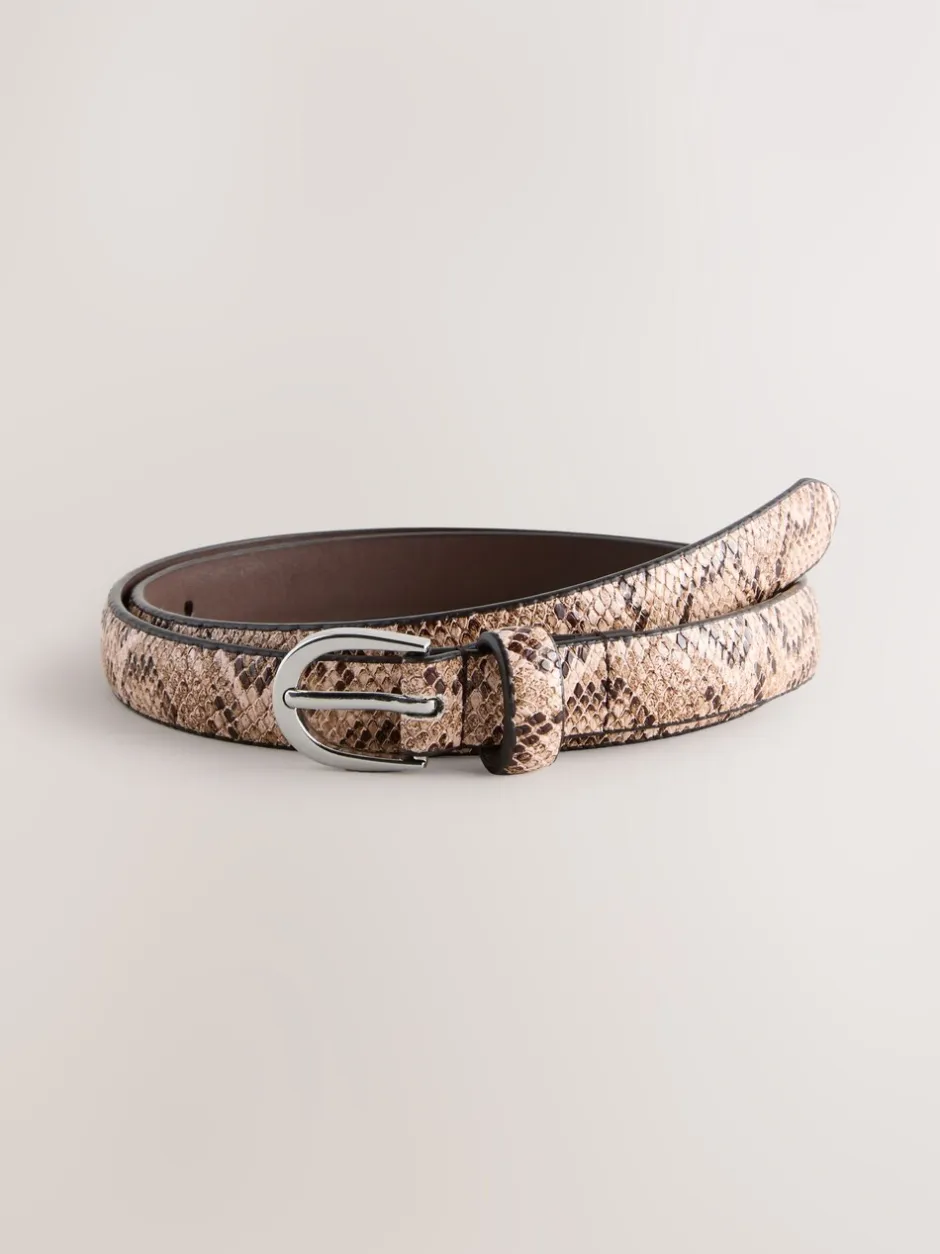 Ceintuurs|Next Roze met slangenprint - Smalle PU-riem