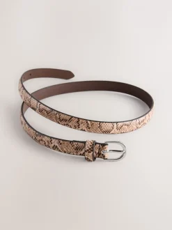 Ceintuurs|Next Roze met slangenprint - Smalle PU-riem
