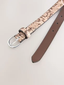 Ceintuurs|Next Roze met slangenprint - Smalle PU-riem