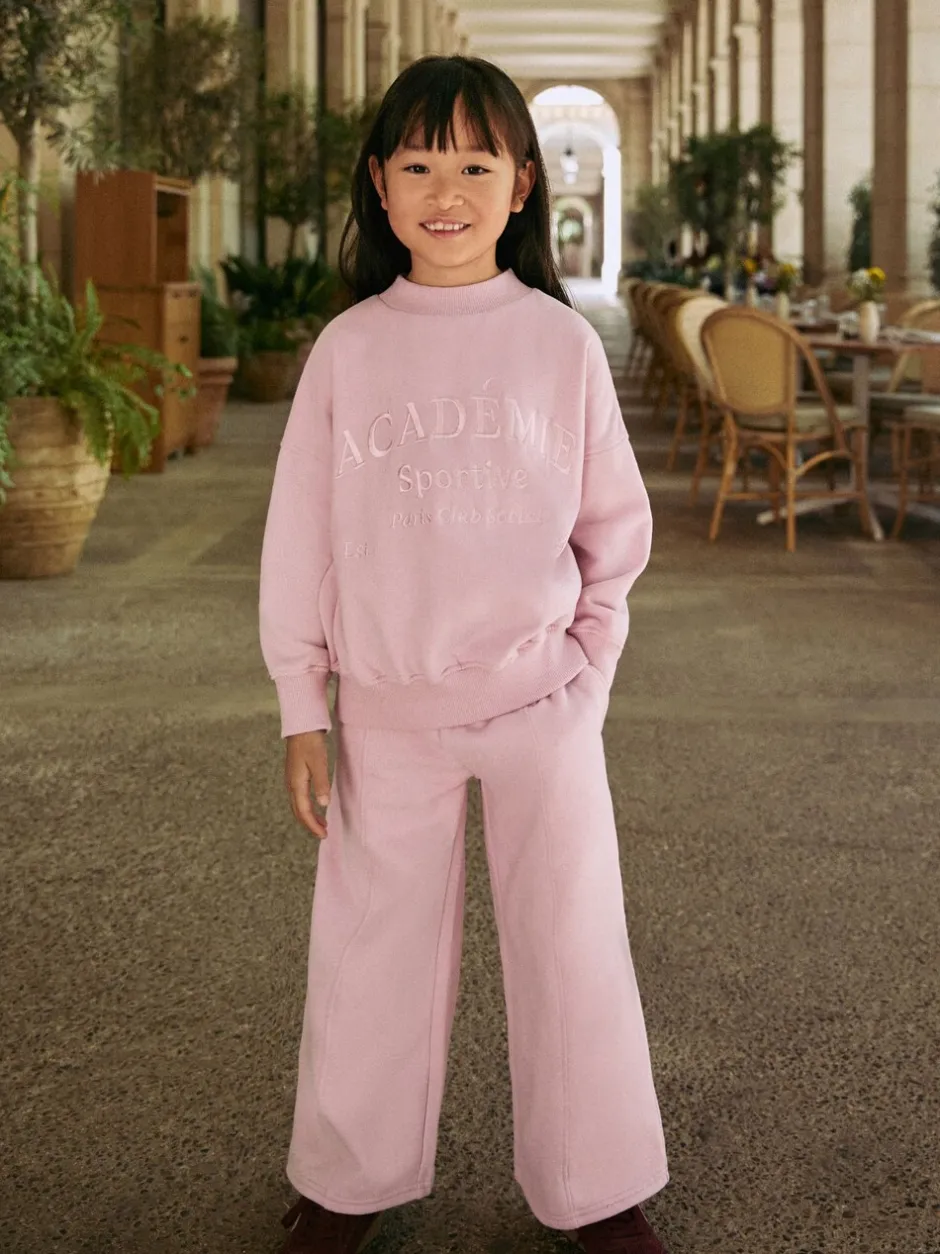 Sets En Outfits|Sweaters En Hoody´S|Next - Set van sweatshirt en joggingbroek met wijde pijpen (3-16jr) Roze met slogan