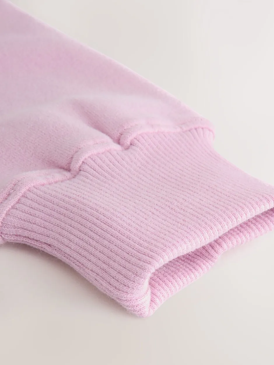 Sets En Outfits|Sweaters En Hoody´S|Next - Set van sweatshirt en joggingbroek met wijde pijpen (3-16jr) Roze met slogan