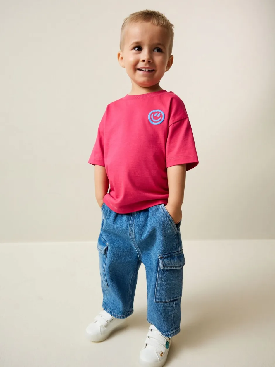 T-Shirts|Tops|Next Roze met smiley - Short Sleeve Small Graphic T-Shirt (3mths-7yrs)