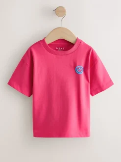 T-Shirts|Tops|Next Roze met smiley - Short Sleeve Small Graphic T-Shirt (3mths-7yrs)