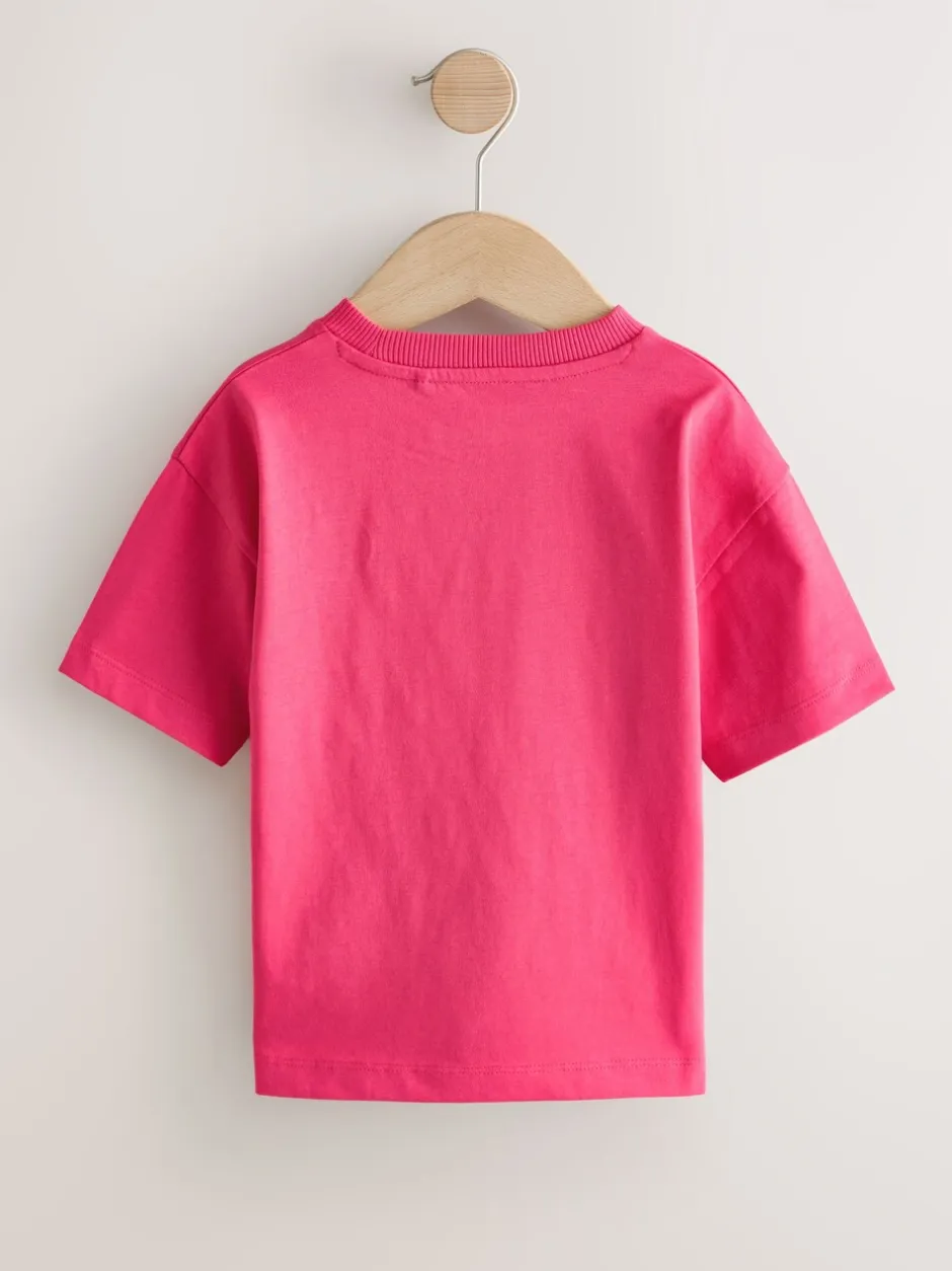 T-Shirts|Tops|Next Roze met smiley - Short Sleeve Small Graphic T-Shirt (3mths-7yrs)