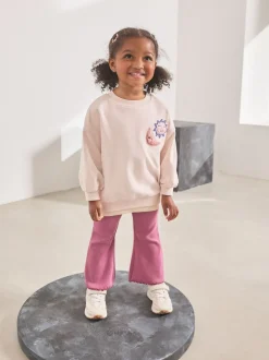 Tops|Tops|Next - Set met top met lange mouwen en uitlopende broek (3mnd -7jr) Roze met sterren