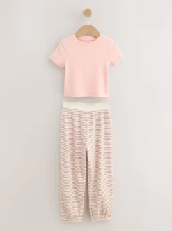 Nachtkleding En Pyjama's|Pyjama's|Next - Verpakking van 3 pyjama's met joggingbroek (3-16 jr) Roze met vrolijke bloemenprint