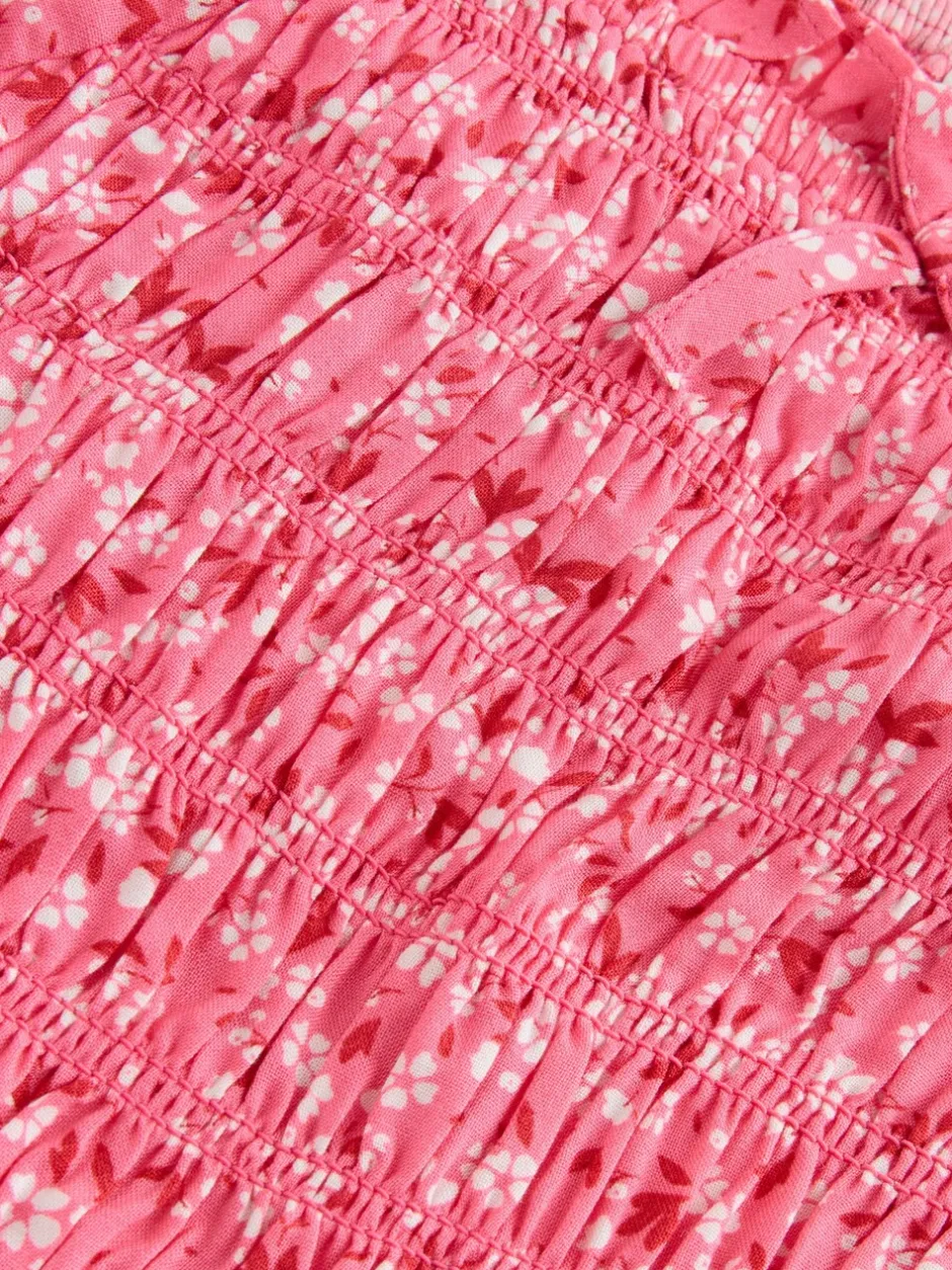 Overhemden En Blouses|Next - Gesmokte blouse (3-16jr) Roze met vrolijke print