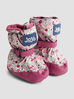 Boots|Jojo Maman Bébé - laarsjes met fleecevoering Roze met vrolijke print