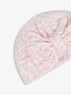 Mutsjes En Antikrabwantjes|Mutsen, Handschoenen En Sjaals*Jojo Maman Bébé - - Tulband Roze met vrolijke print
