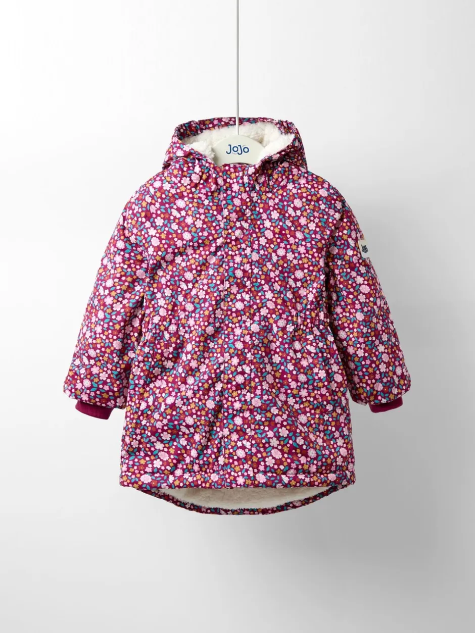 Jassen, Jacks En Kinderwagenpakjes|Jassen En Jacks|Jojo Maman Bébé - Lined Parka Roze met vrolijke print