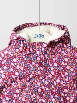 Jassen, Jacks En Kinderwagenpakjes|Jassen En Jacks|Jojo Maman Bébé - Lined Parka Roze met vrolijke print