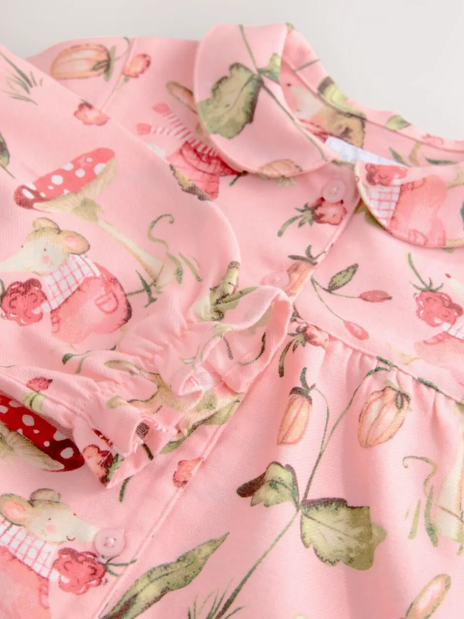 Nachtkleding En Pyjama's|Pyjama's*Next - Geweven pyjama met knopen (9 mnd-10 jr) Roze muisprint