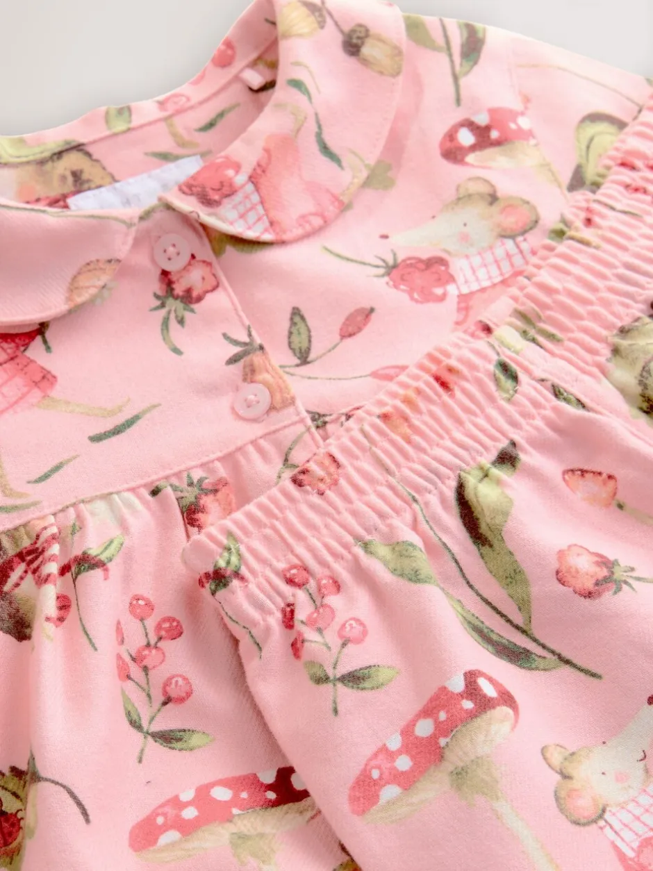 Nachtkleding En Pyjama's|Pyjama's*Next - Geweven pyjama met knopen (9 mnd-10 jr) Roze muisprint