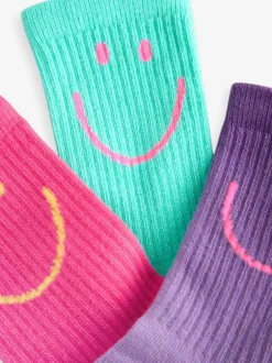 Sokken En Panty's|Sokken En Panty's*Next Roze, paars en blauwgroen personage - 3 Paar enkelsokken met verzachte zool en hoog katoengehalte