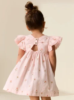 Jurken|Jurken|Next - Jurk met engelmouwen (3 mnd-8 jr) Roze print