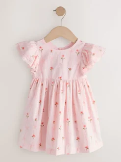 Jurken|Jurken|Next - Jurk met engelmouwen (3 mnd-8 jr) Roze print