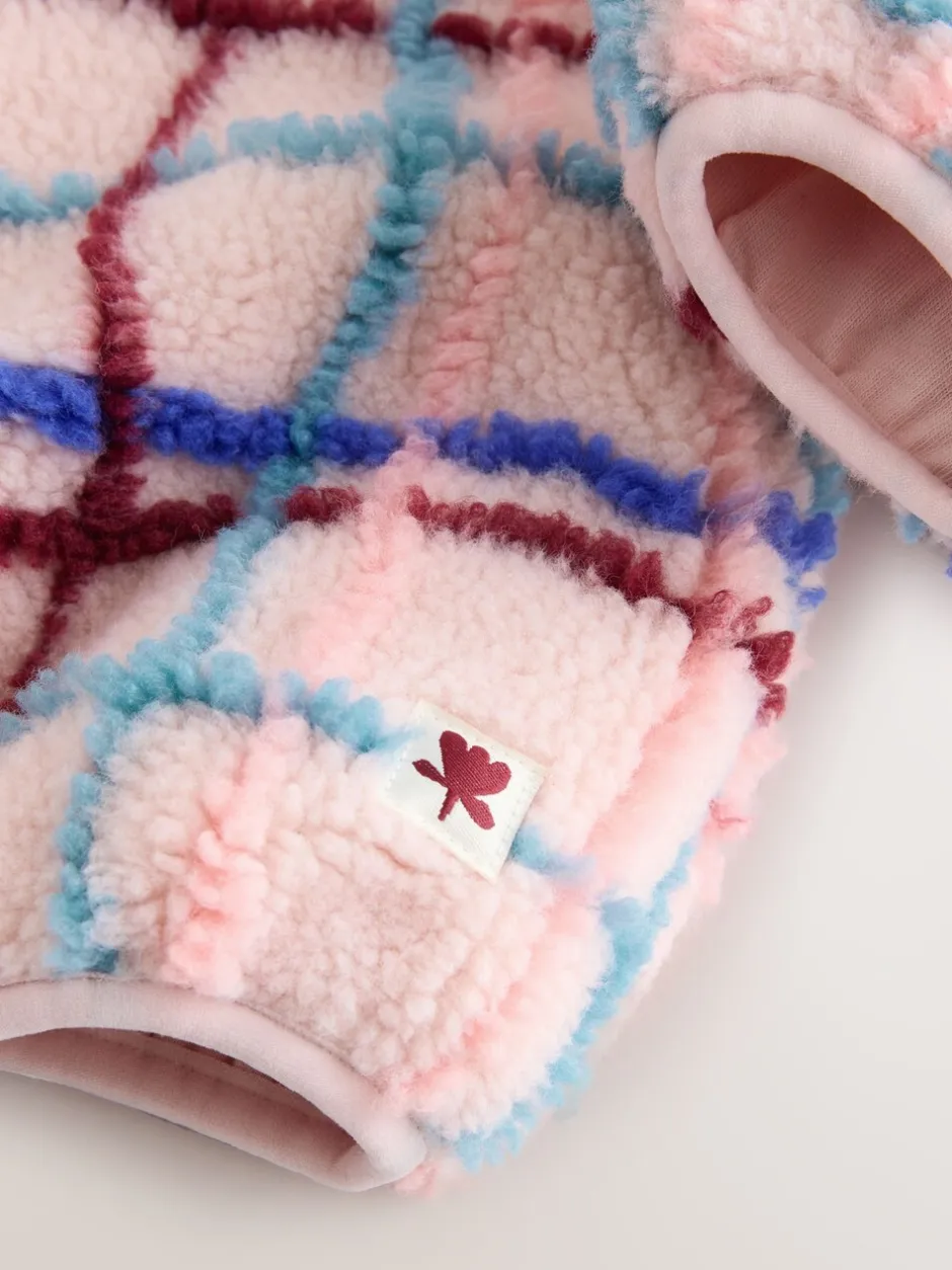 Jassen, Jacks En Kinderwagenpakjes|Jassen En Jacks|Next - Fleece met ritssluiting (3mnd-7jr) Roze rasterprint
