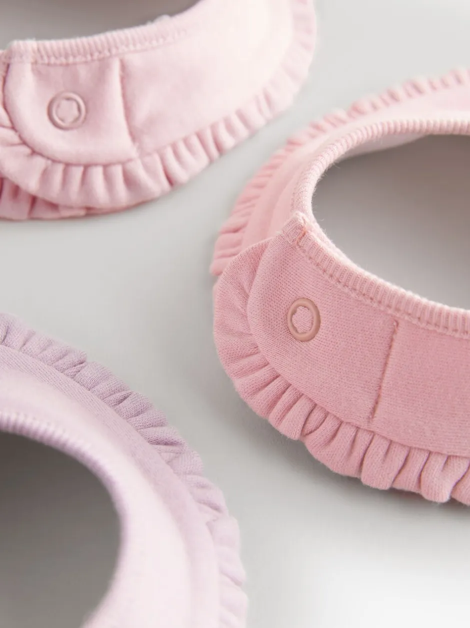 Slabbetjes|Next - Verpakking met 3 babyslabbetjes Roze ruches