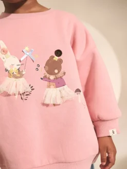 Sweaters En Hoody´S|Next Roze sprookjesfiguren - Sweatshirt met ronde hals (3 mnd-7 jr)