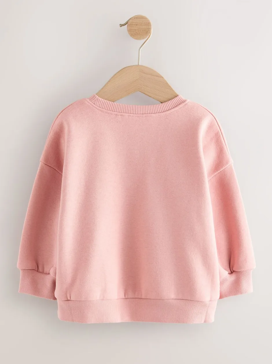 Sweaters En Hoody´S|Next Roze sprookjesfiguren - Sweatshirt met ronde hals (3 mnd-7 jr)