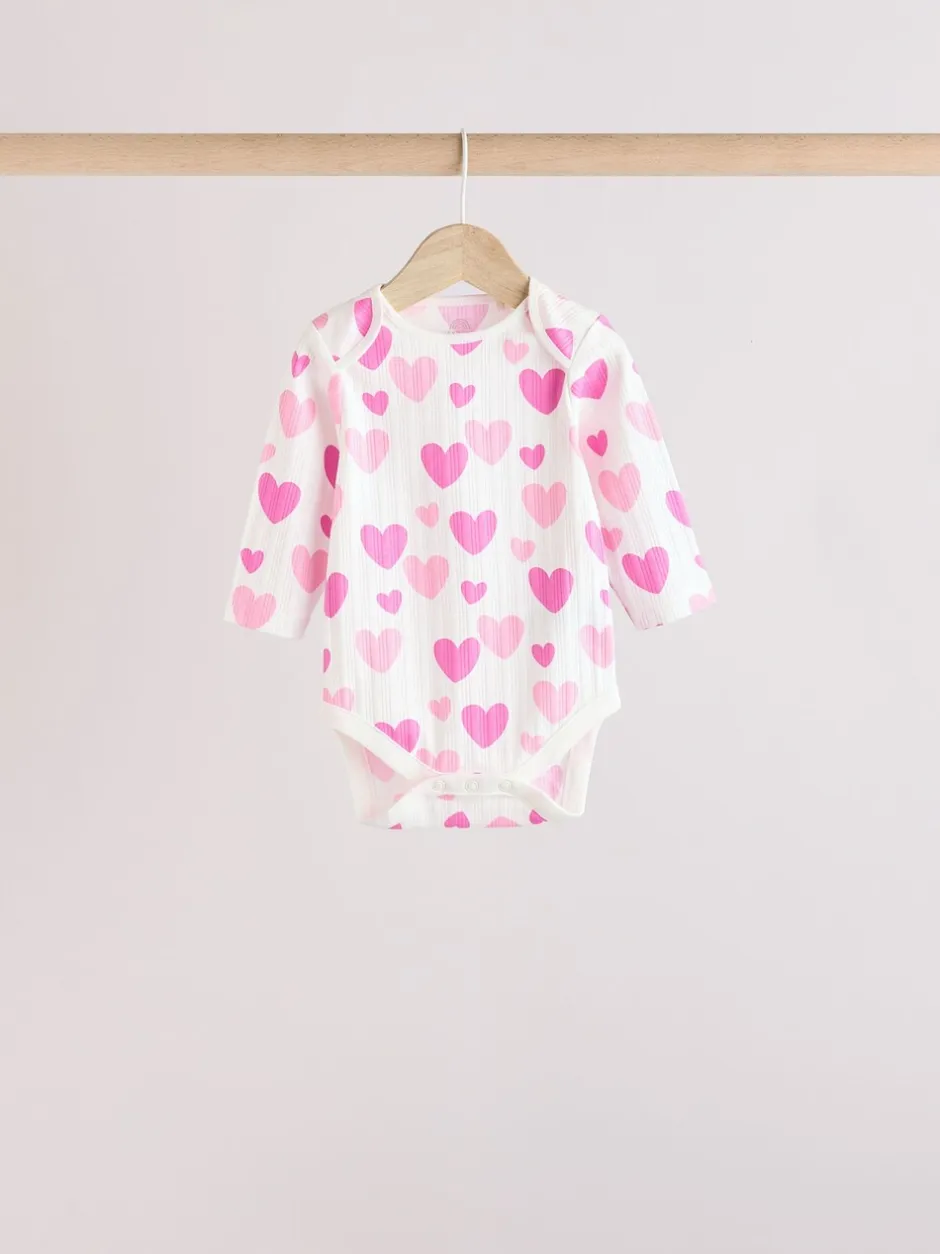 Rompertjes En Hemdjes*Next Roze ster - Set van 5 babyrompertjes met lange mouwen