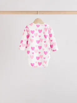 Rompertjes En Hemdjes*Next Roze ster - Set van 5 babyrompertjes met lange mouwen