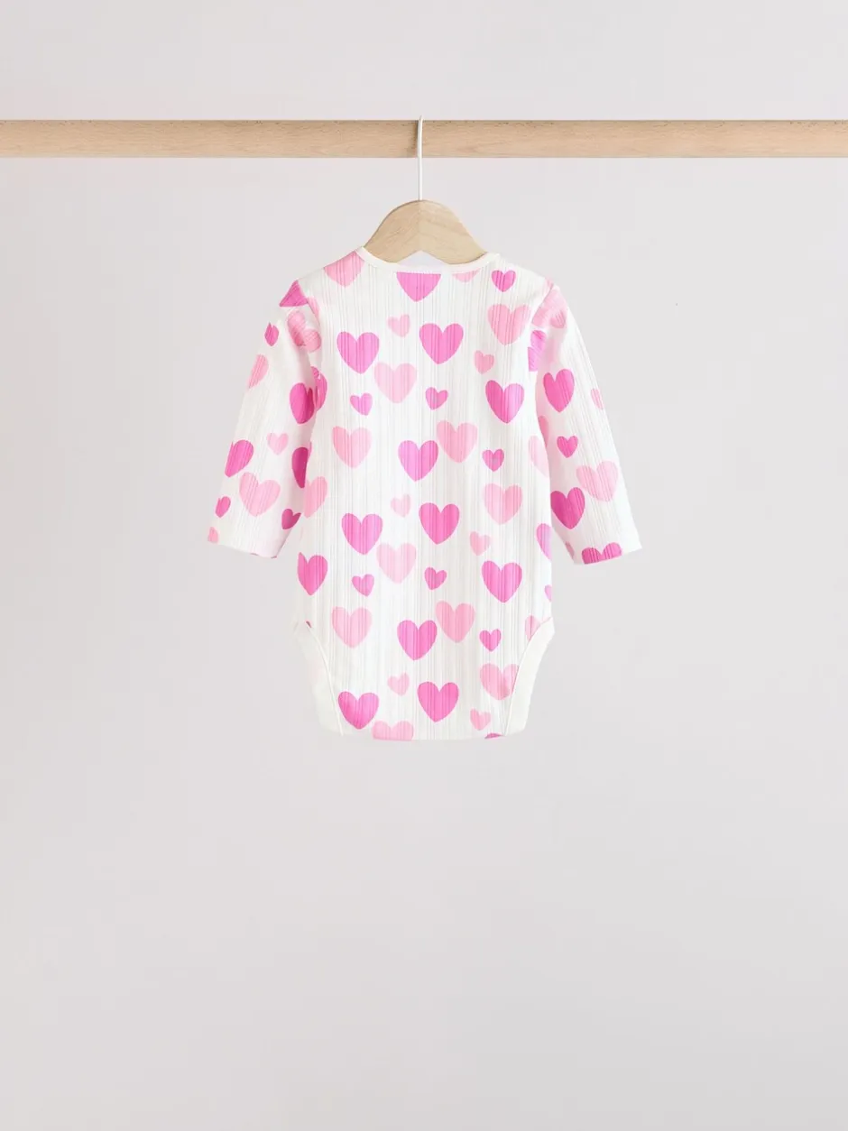Rompertjes En Hemdjes*Next Roze ster - Set van 5 babyrompertjes met lange mouwen