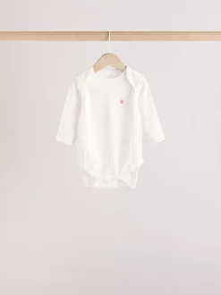 Rompertjes En Hemdjes*Next Roze ster - Set van 5 babyrompertjes met lange mouwen