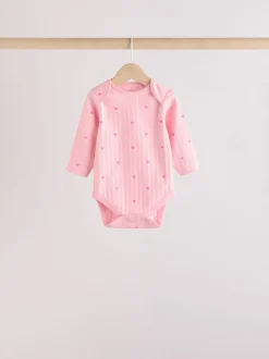 Rompertjes En Hemdjes*Next Roze ster - Set van 5 babyrompertjes met lange mouwen