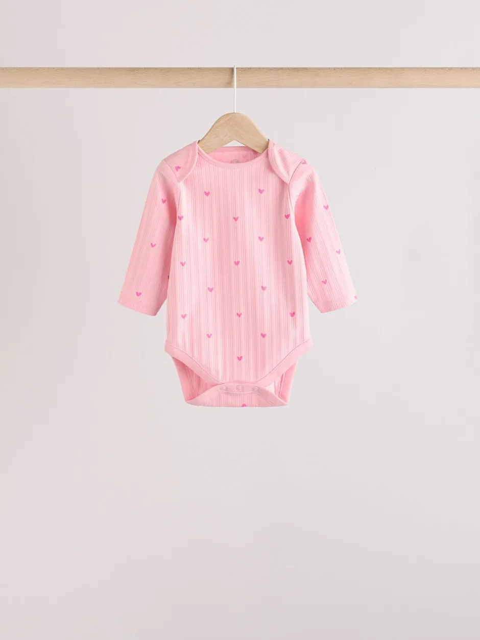 Rompertjes En Hemdjes*Next Roze ster - Set van 5 babyrompertjes met lange mouwen