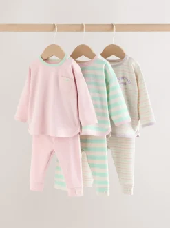 Tops|Sets En Outfits|Next Roze streep - 6 -delige set van top met lange mouwen en leggings (0mnd -3jr)