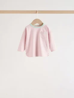Tops|Sets En Outfits|Next Roze streep - 6 -delige set van top met lange mouwen en leggings (0mnd -3jr)