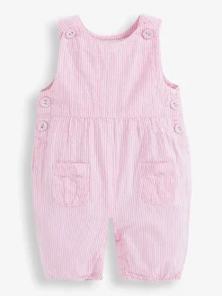 Tuinbroeken*Jojo Maman Bébé - - Gestreepte seersucker tuinbroek Roze streep