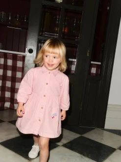 Jurken|Jurken*Next - Long Sleeve Cotton Dress (3mths-8yrs) Roze streep