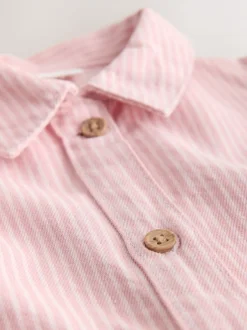 Jurken|Jurken*Next - Long Sleeve Cotton Dress (3mths-8yrs) Roze streep