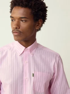 Shirts|Next Roze streep - Strijkvrij Oxford overhemd met knopen